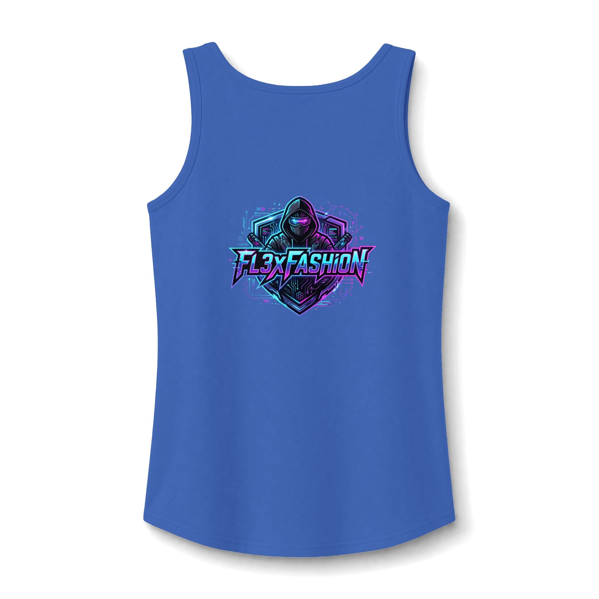 Graphic Gamer Hoodie Tank — 'Flex Fashion' Neon Gamer Logo Women's Tank