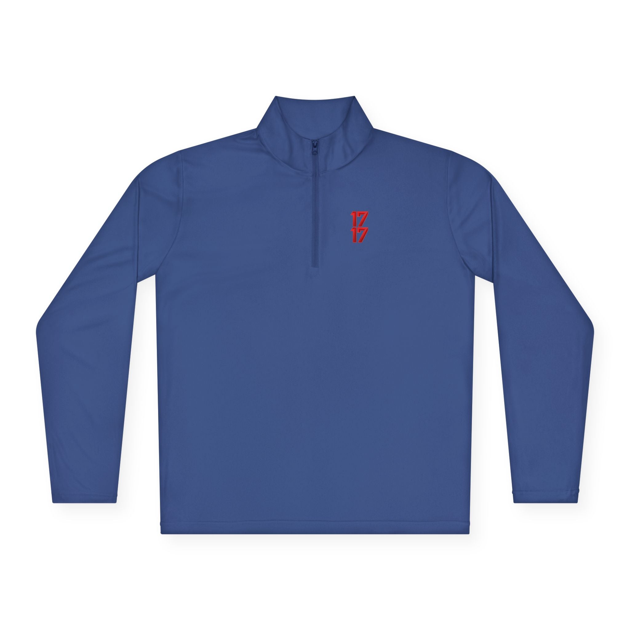 Quarter-Zip Pullover — Minimal Red '17' Logo Athletic Pullover