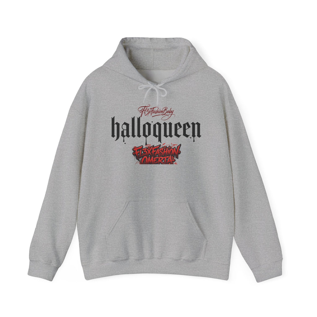 HallowQueen Gothic Halloween Hoodie — “HallowQueen” Graphic Pullover