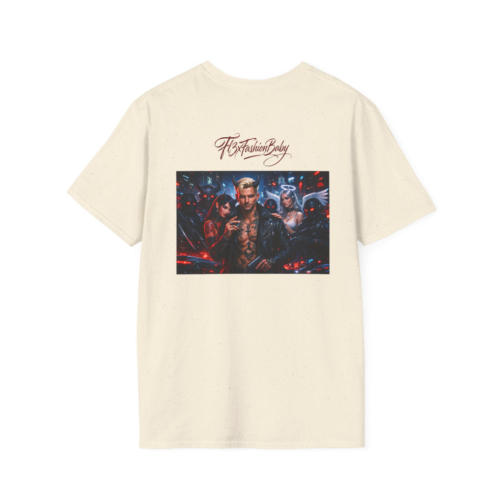 Graphic T-Shirt — F13X Fashion Collage Tee (Surfing Wave & Retro Crew)