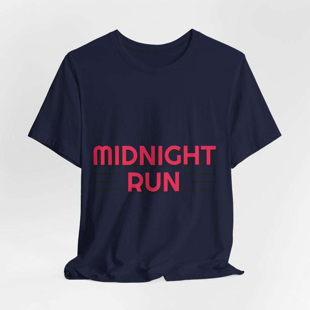 Midnight Run Graphic Tee — Retro Neon Typography T-Shirt