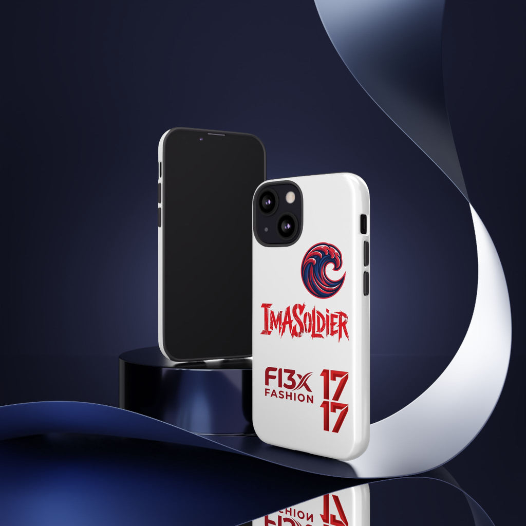 Phone Case — 'ImaSoldier' Red Wave Protective Hard Case