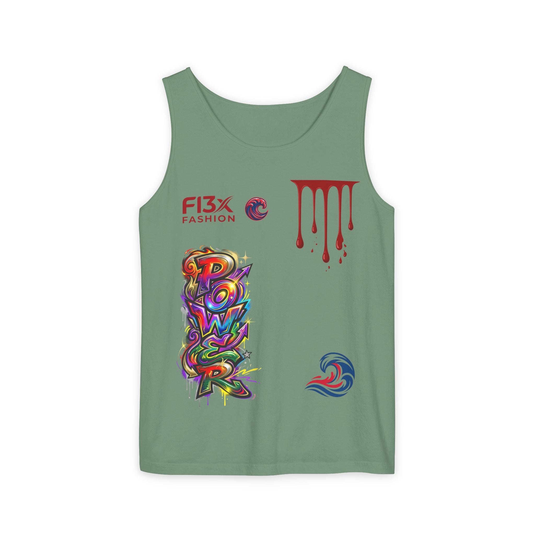 Graphic Tank Top — Colorful Street Art & Drip Logo Design