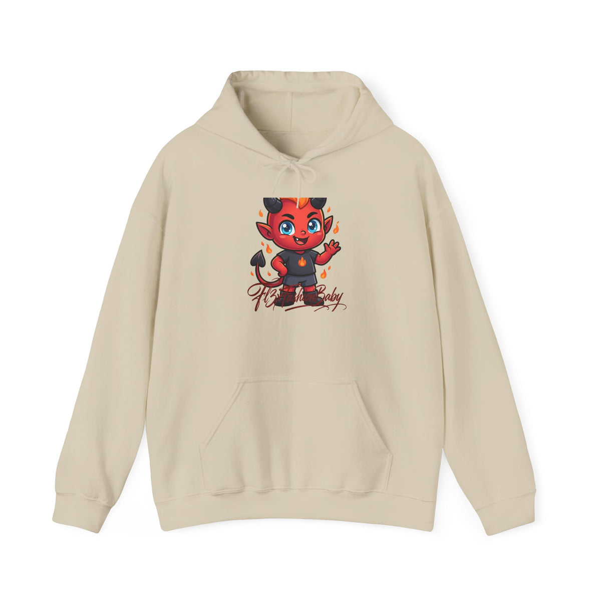 Devil Baby Cartoon Hoodie — Cute Red Demon Character "Playful Evil" Graphic Hoodie