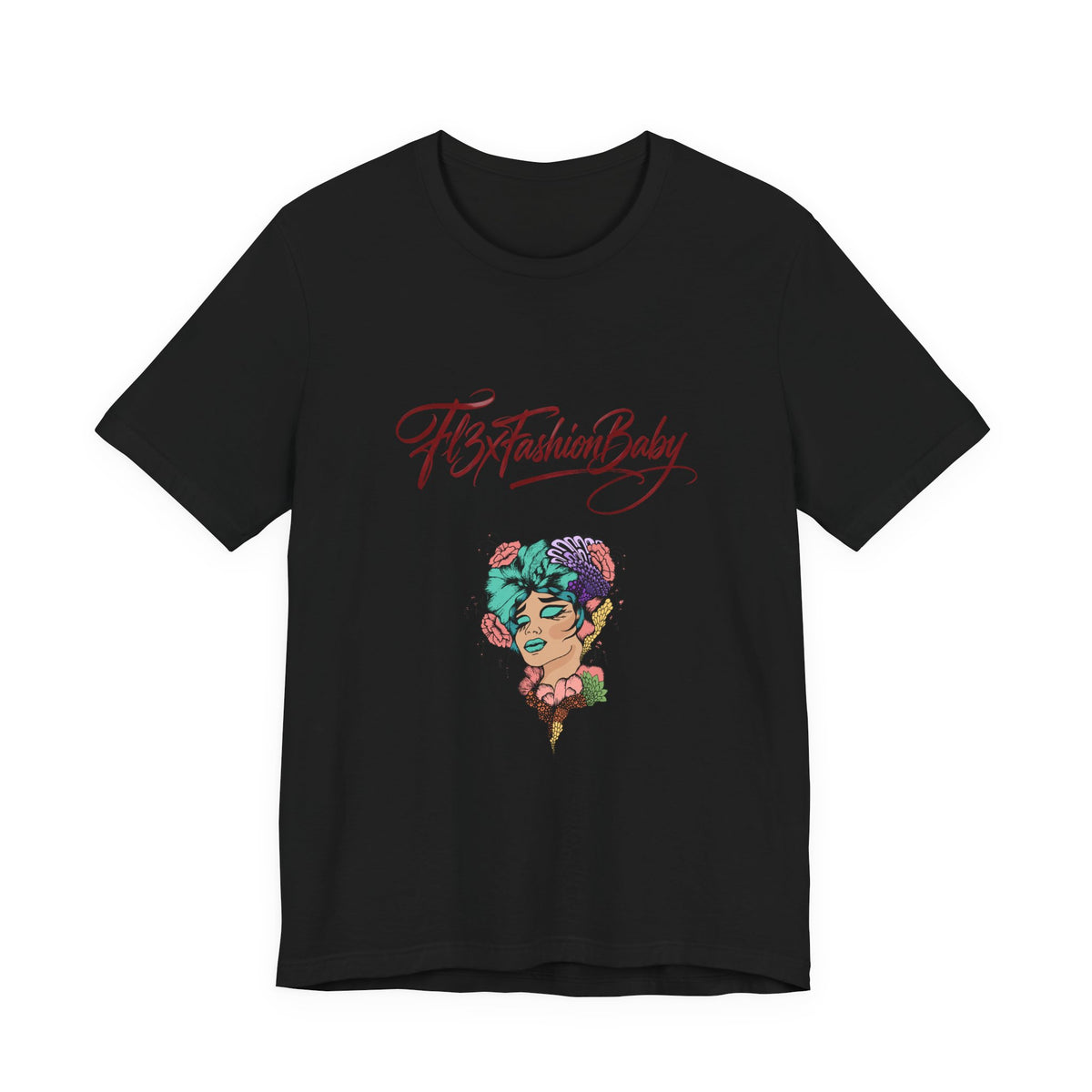 T-Shirt — 'FBxFashionBaby' Floral Portrait Graphic Tee