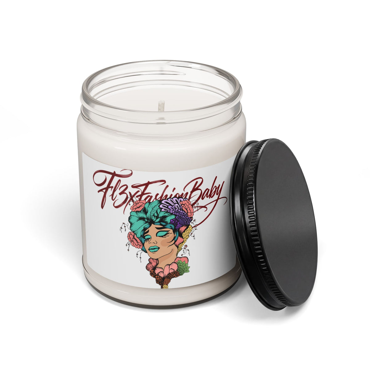 Soy Candle — "FitzFashionBaby" Floral Portrait Scented Candle, 9oz