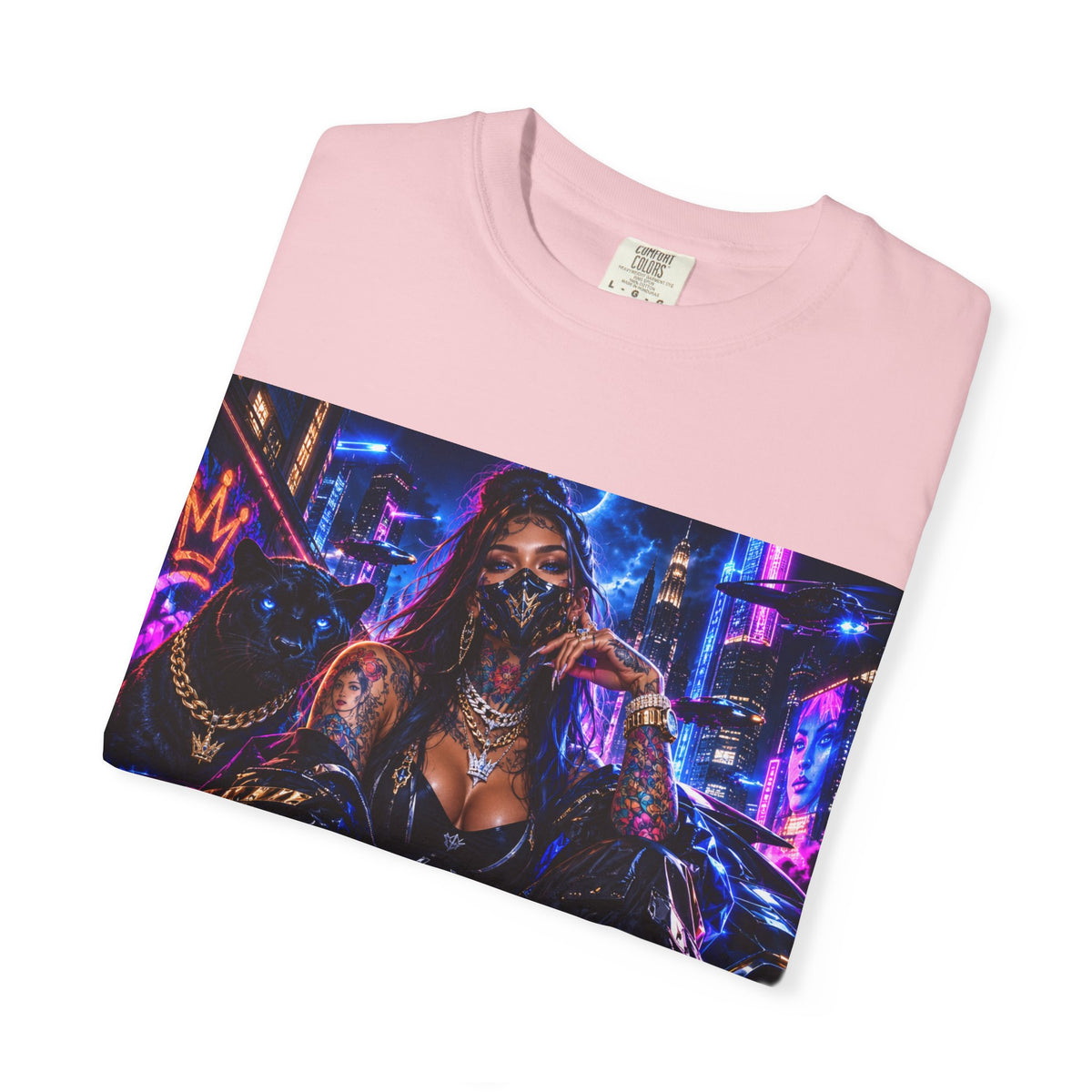 Cyberpunk Streetwear T-Shirt — "Fl3x Fashion Omertà" Graphic