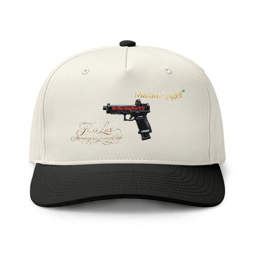 Two-Tone Cap — Embroidered Handgun Graphic "Marine Angel" Trucker Hat