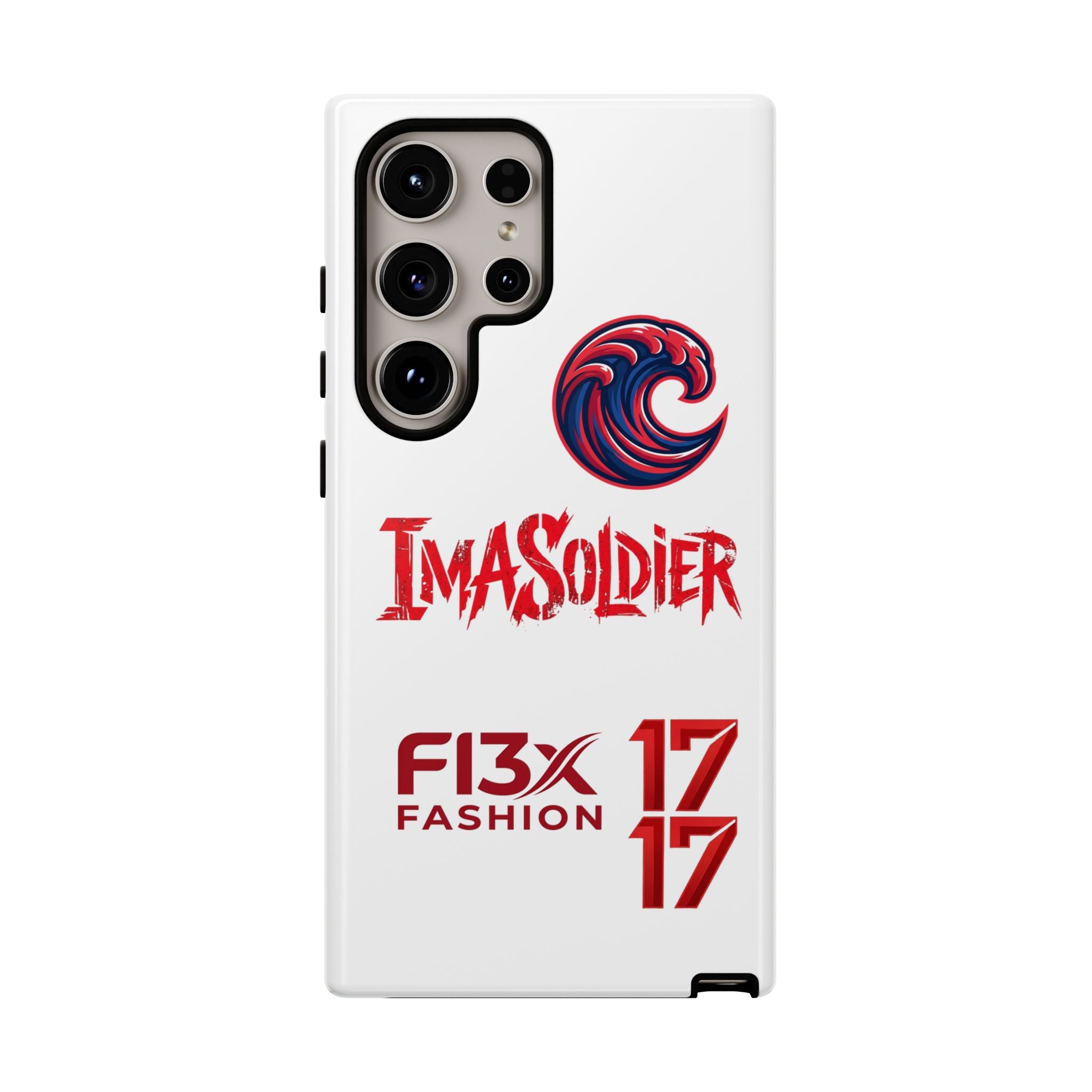 Phone Case — 'ImaSoldier' Red Wave Protective Hard Case