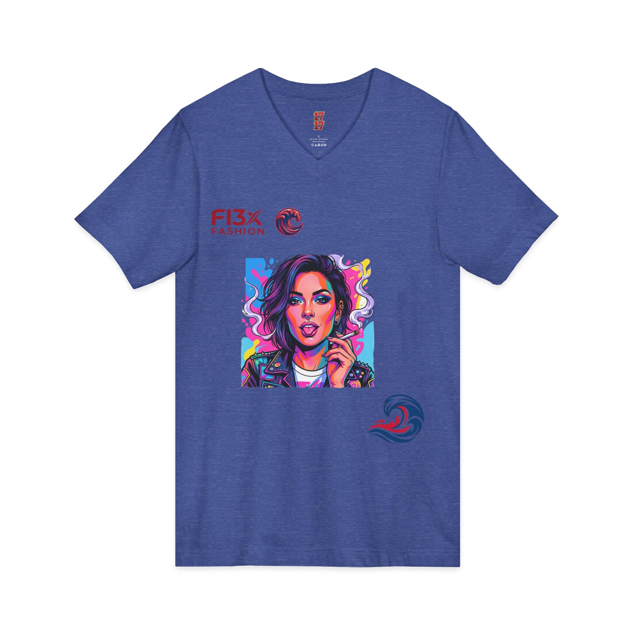 Pop Art Portrait V-Neck Tee — FI3xFashion Graphic T-Shirt