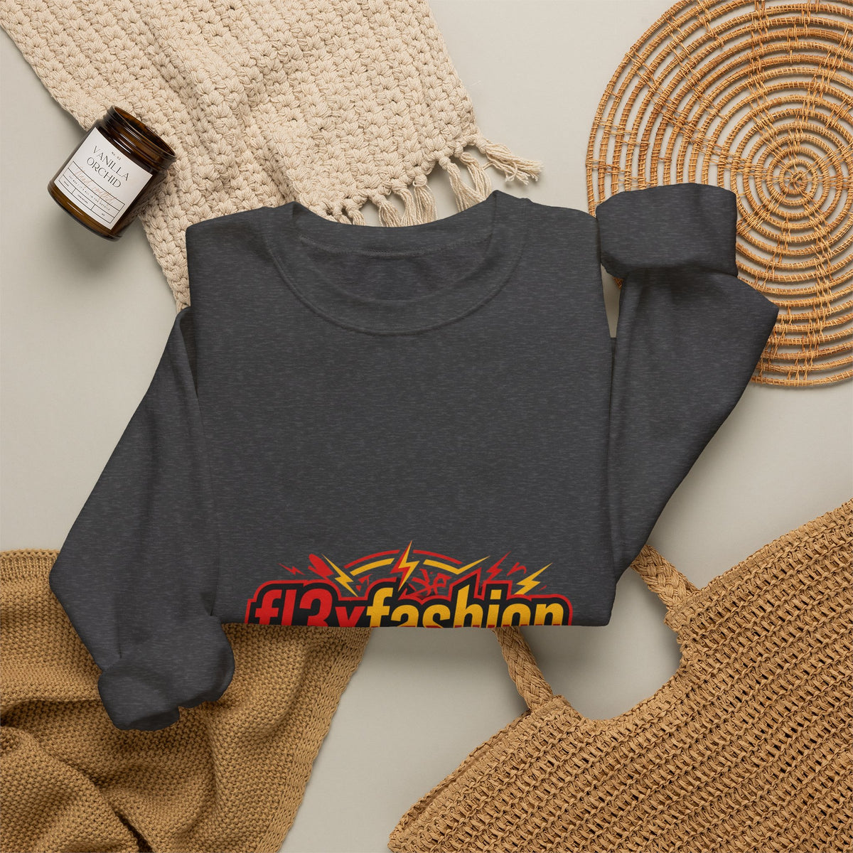 Logo Pattern Sweatshirt — fi3xfashion Graphic Crewneck