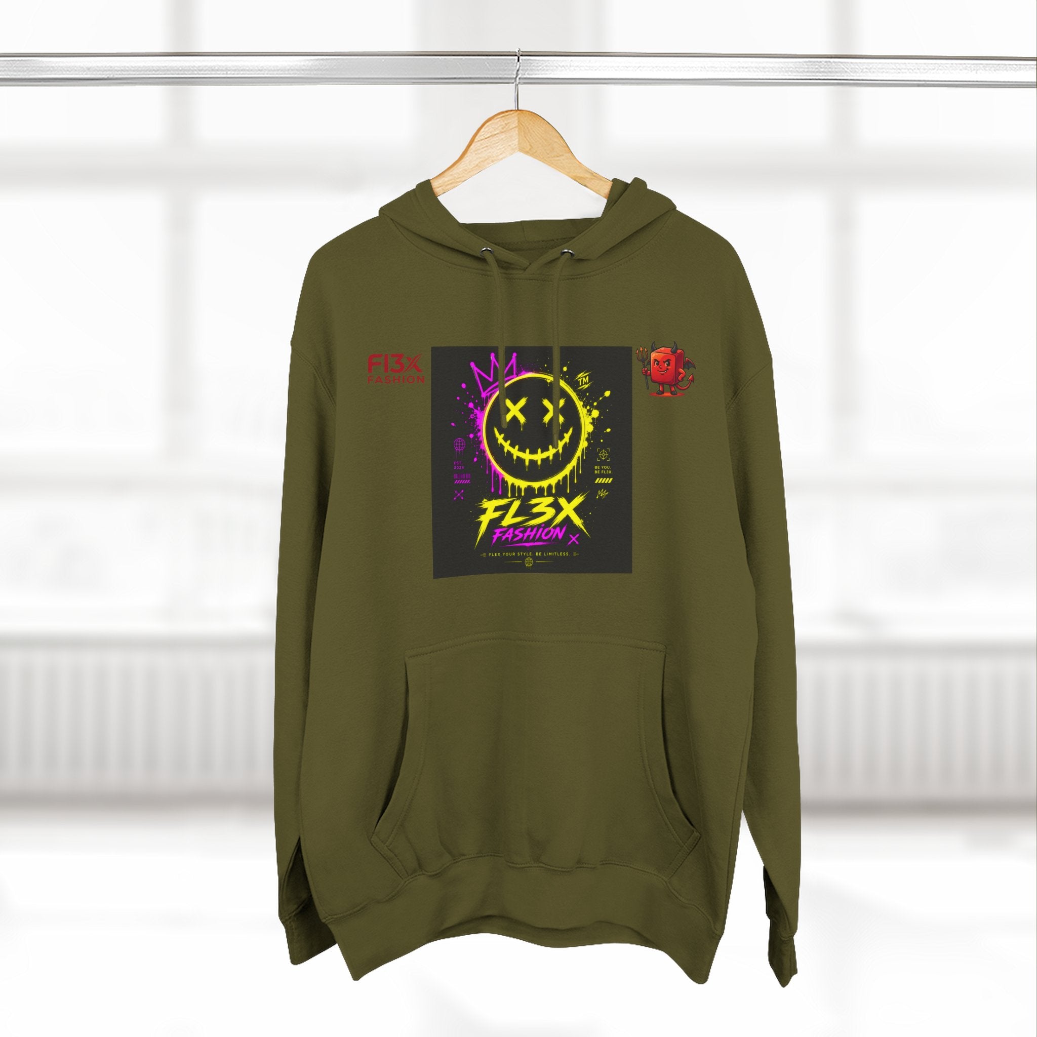 Smiley Neon Graphic Hoodie — FL3X Fashion Streetwear