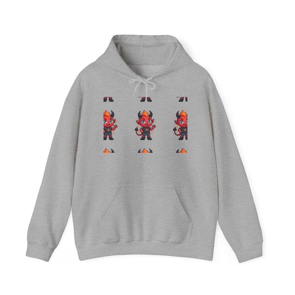 Devil Cat Hoodie — Cute Red Demon Cartoon Graphic Pullover
