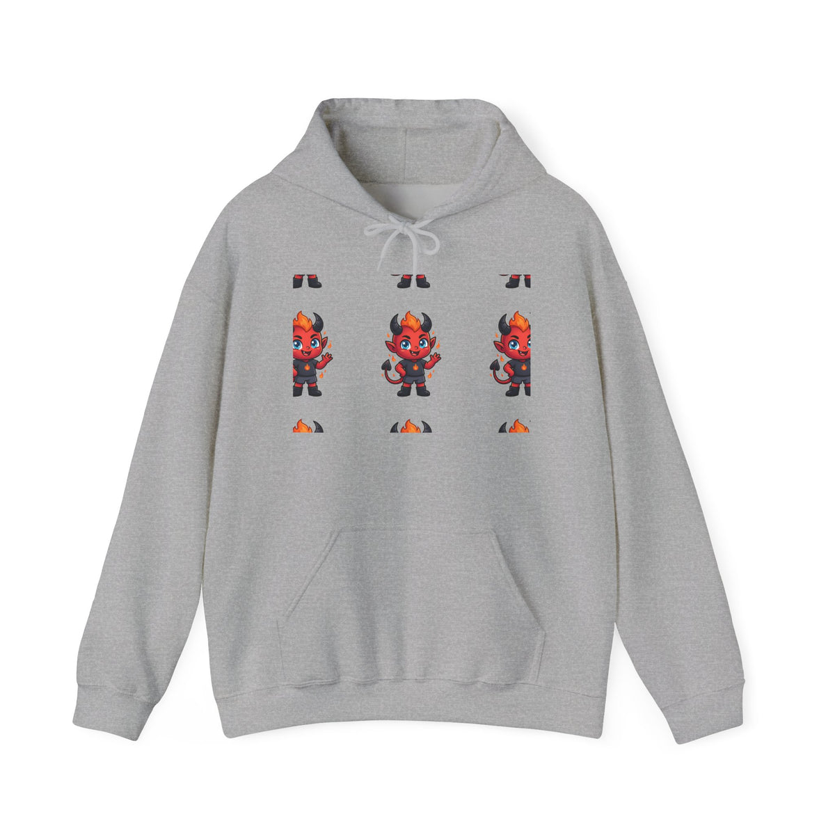 Devil Cat Hoodie — Cute Red Demon Cartoon Graphic Pullover