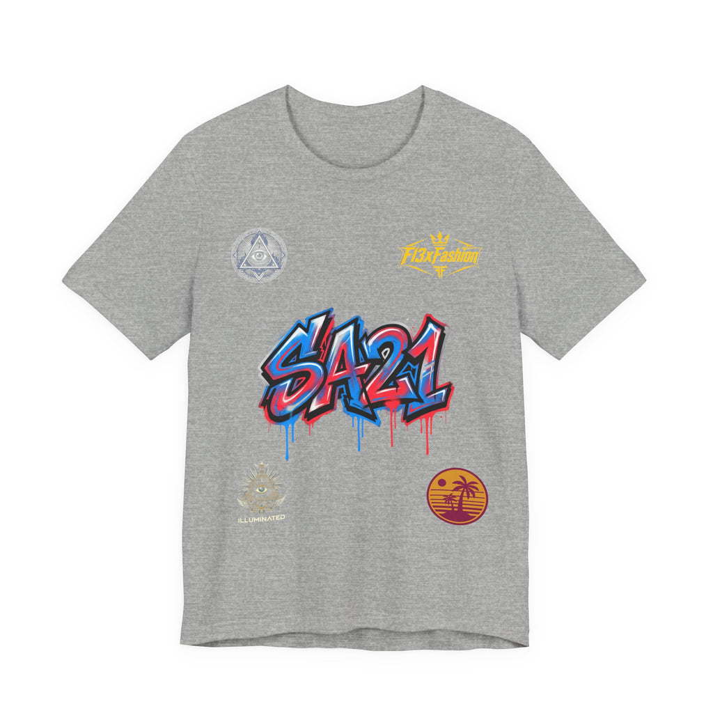 SA21 Graffiti Logo Tee — Streetwear Graphic T-Shirt