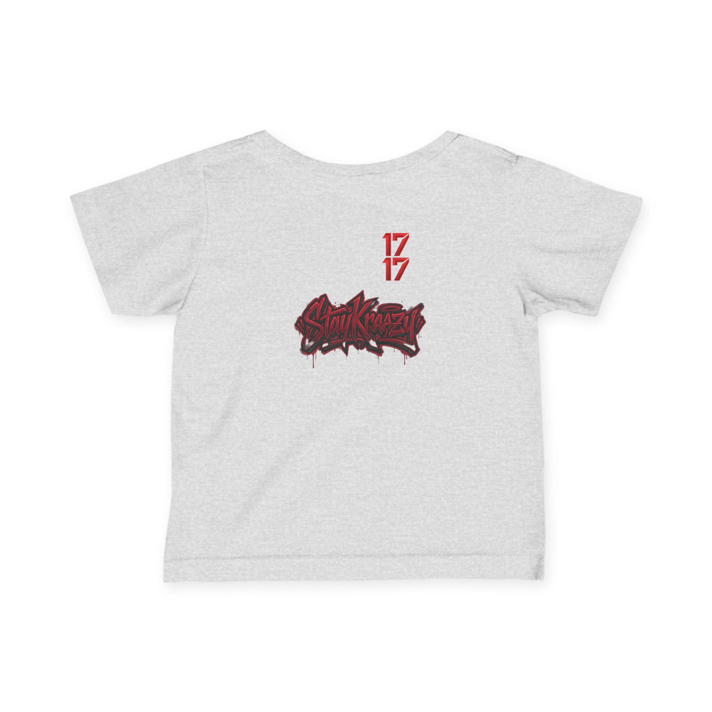 Infant Tee — Red Graffiti "17/17" Street Style Baby Shirt