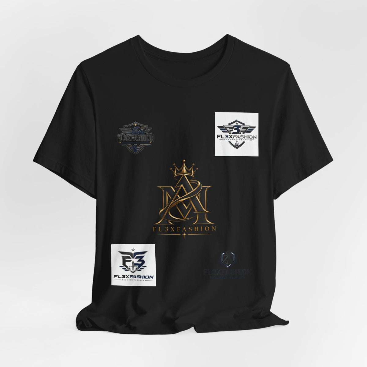 Flx3 Fashion Logo Tee — White Graphic Brand T-Shirt