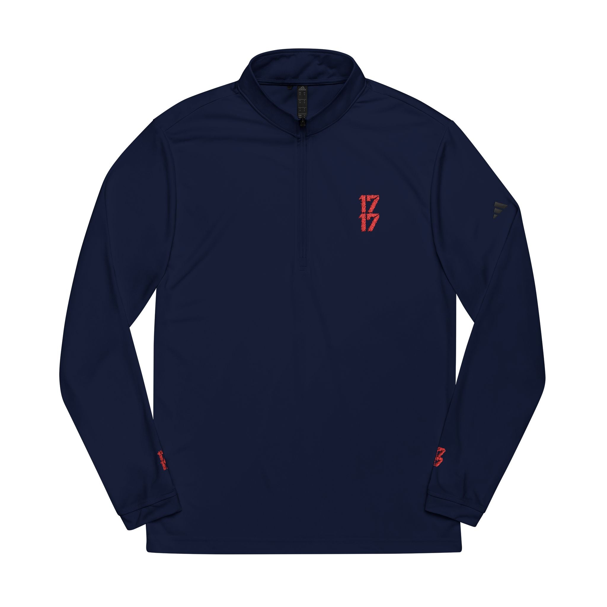 Embroidered adidas Quarter-Zip Pullover – Lightweight White Performance Top