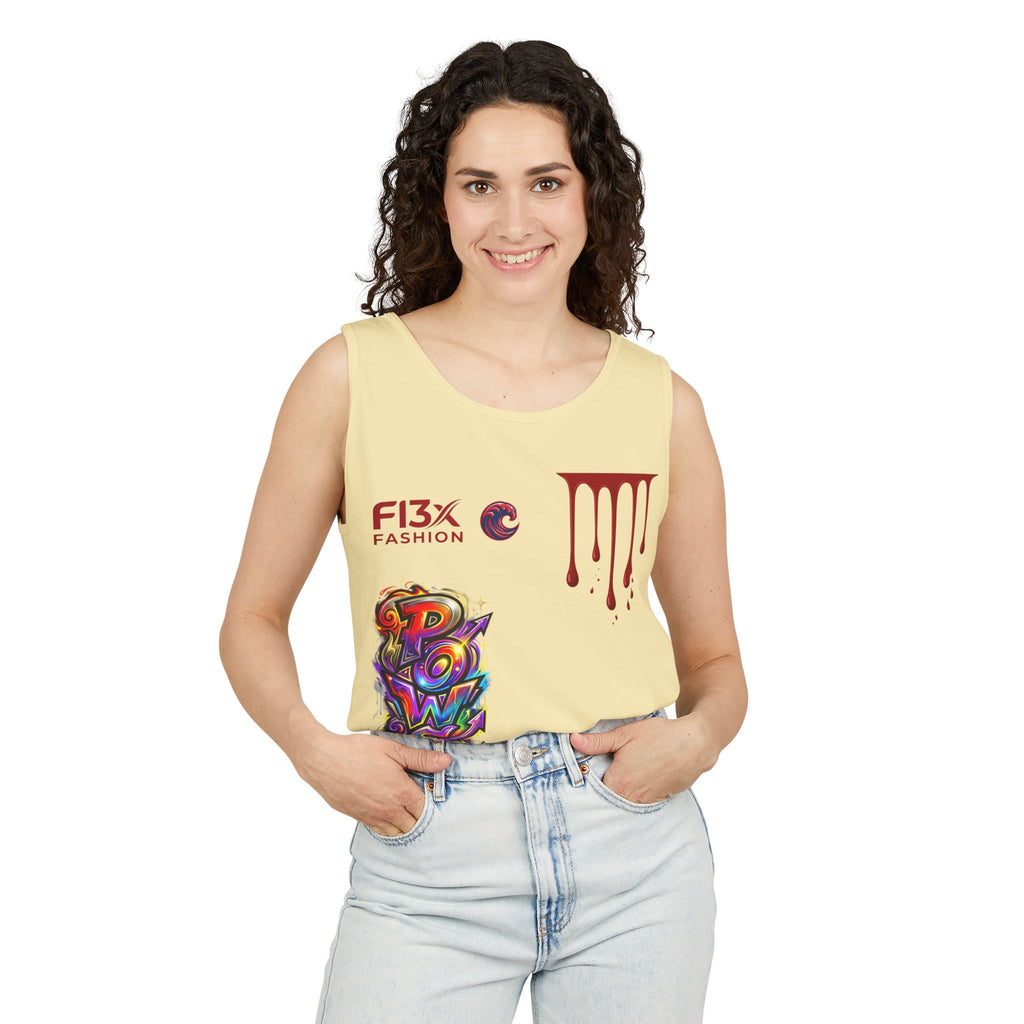 Graphic Tank Top — Colorful Street Art & Drip Logo Design