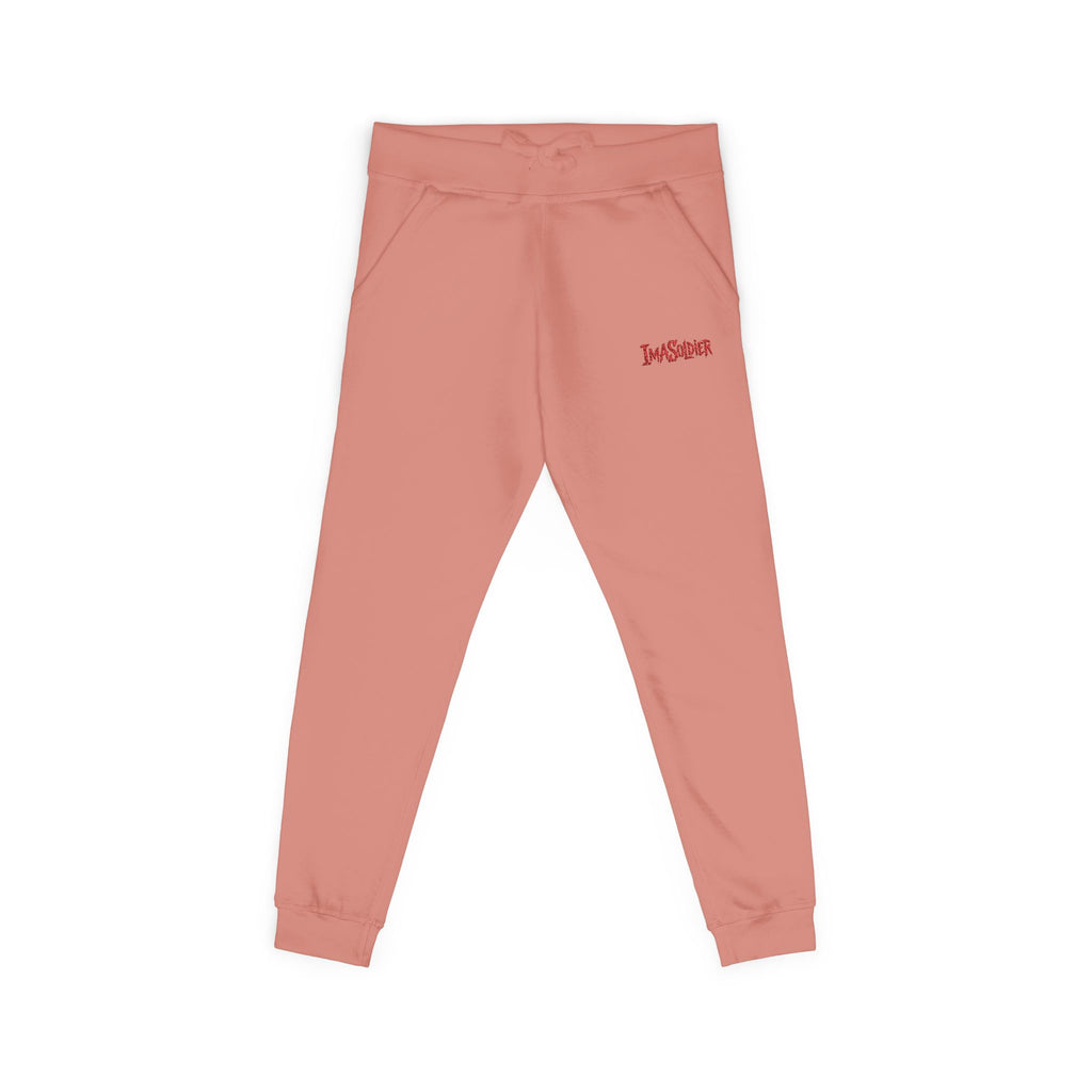 Embroidered "I’m Sorry" Fleece Sweatpants — Cozy White Joggers