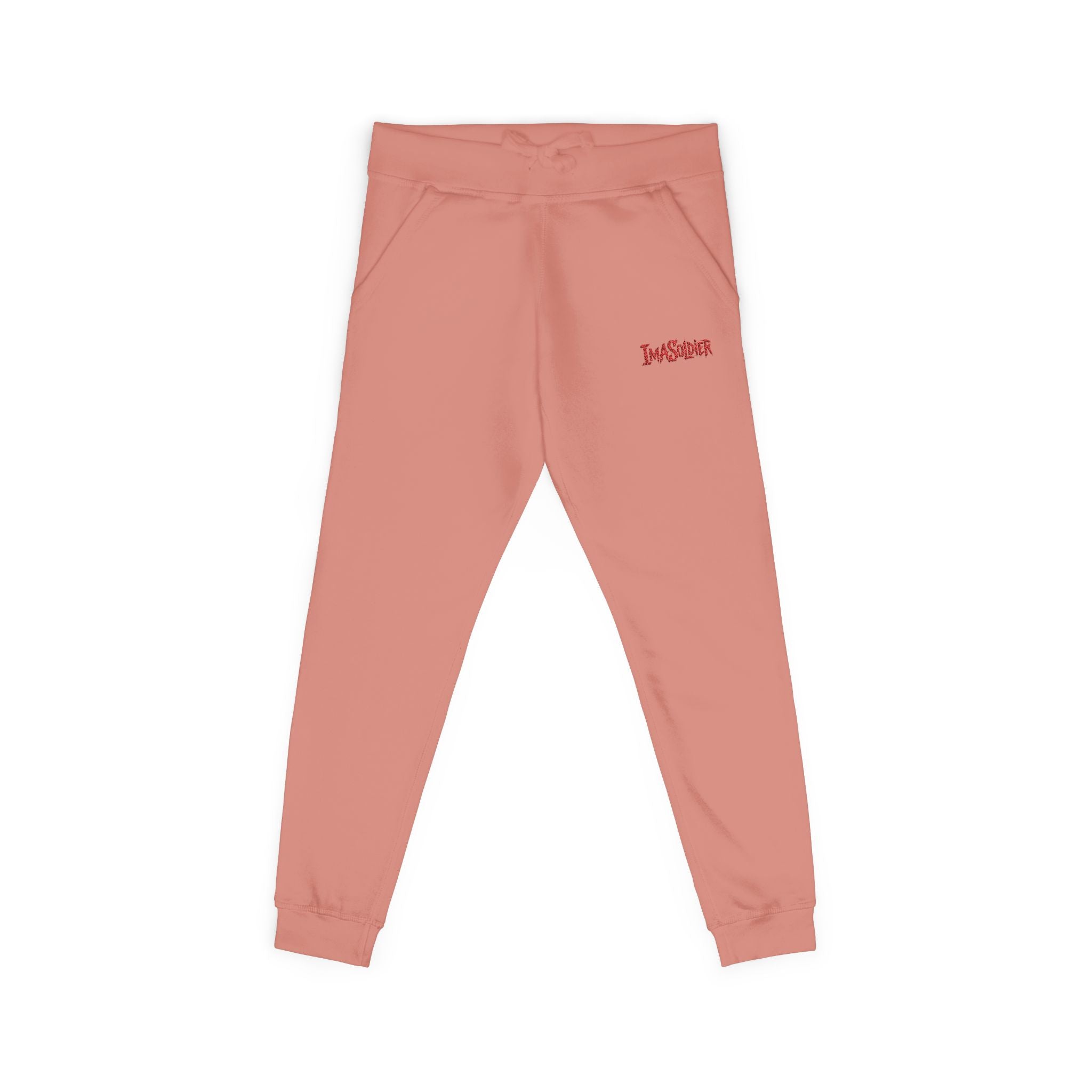 Embroidered "I’m Sorry" Fleece Sweatpants — Cozy White Joggers