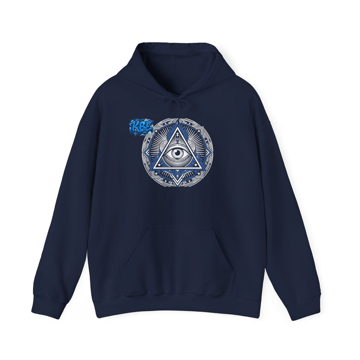Mystic Wolf Crest Hoodie — Blue Aztec Dream Graphic