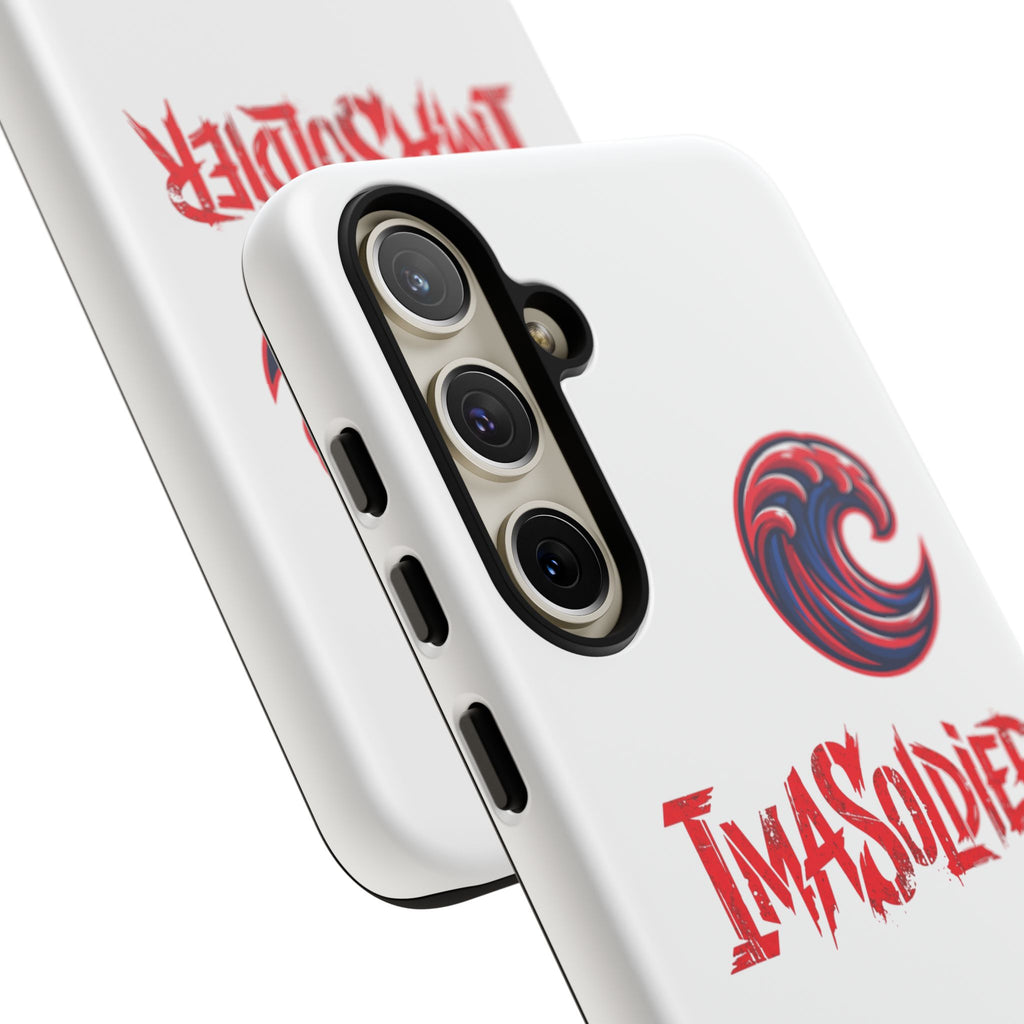 Phone Case — 'ImaSoldier' Red Wave Protective Hard Case