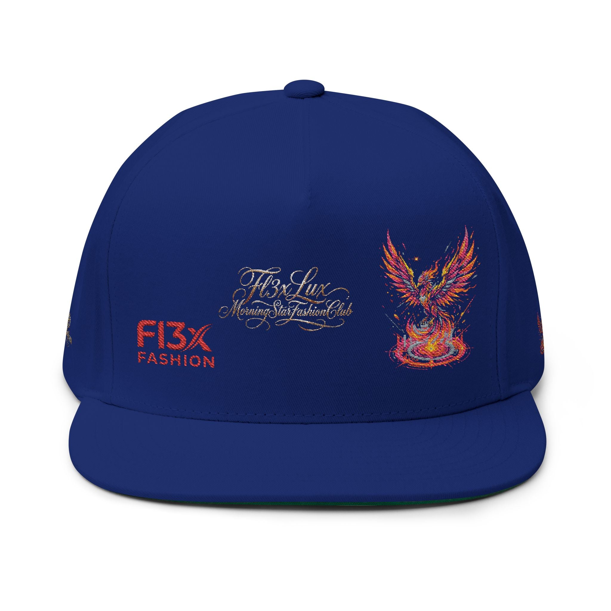 Embroidered Phoenix Flat Bill Cap — F13X Fashion Streetwear Snapback