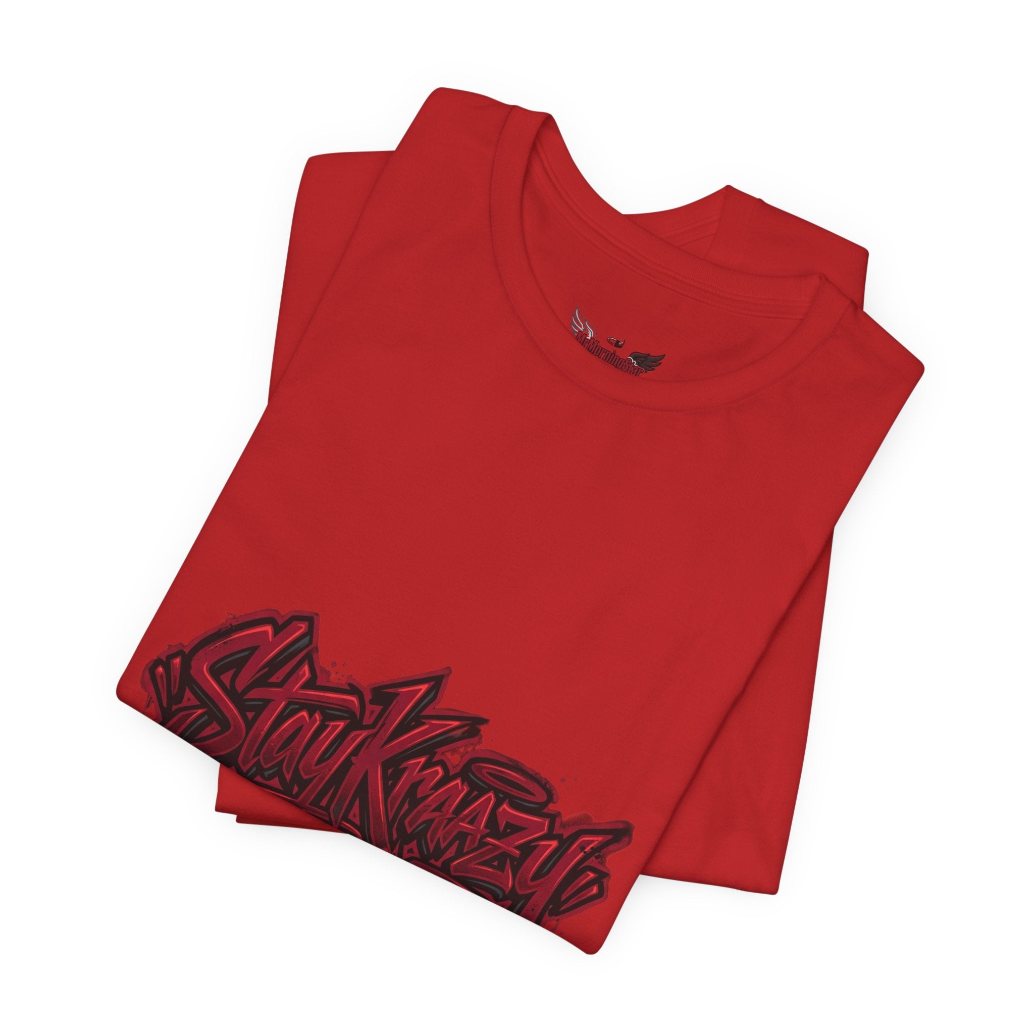 Stay Krazi Graffiti Tee — Red 17 Streetwear T‑Shirt