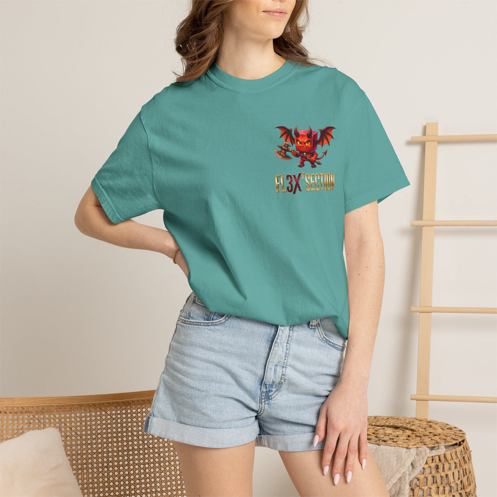 Devil Mascot T-Shirt — 'F13X Fashion' Graphic Tee (Front Chest & Back Print)