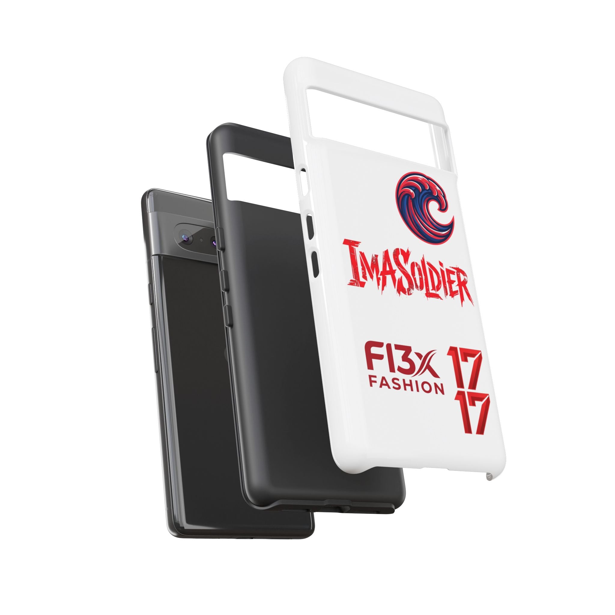 Phone Case — 'ImaSoldier' Red Wave Protective Hard Case