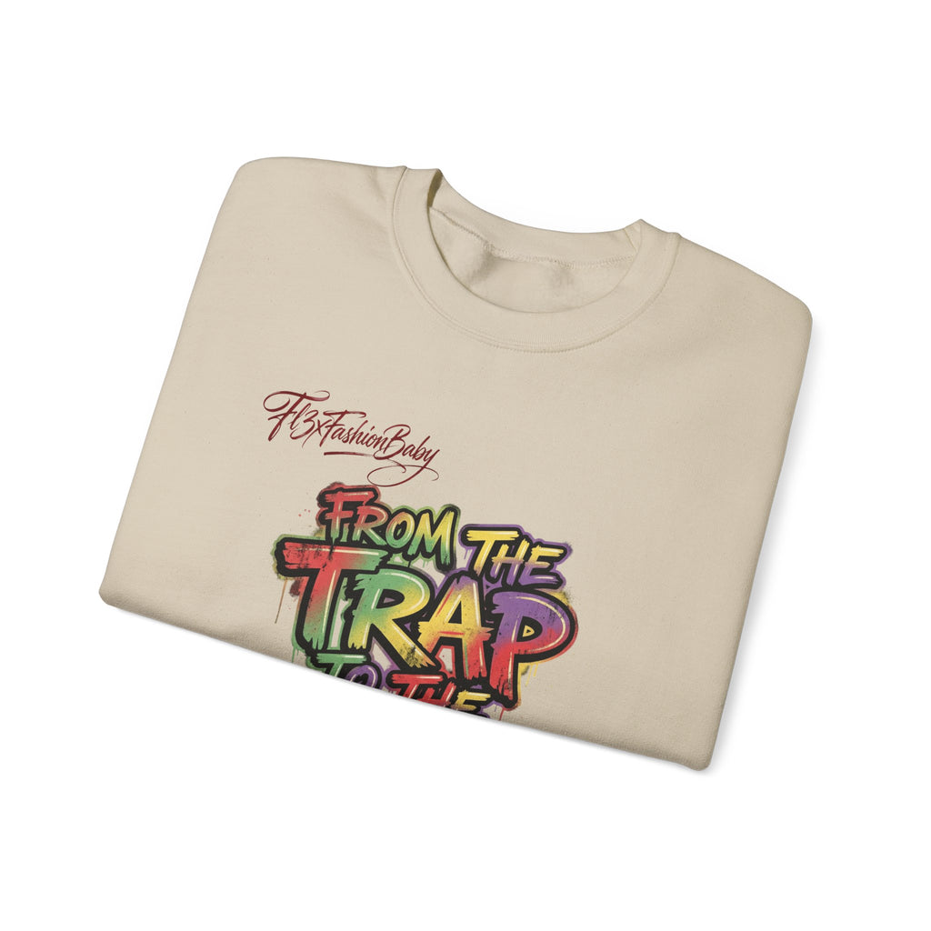 From the Trap to the Mob Crewneck Sweatshirt — Colorful Streetwear Graphic