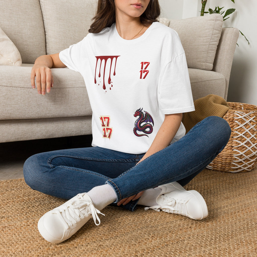 Graphic T-Shirt — Dripping Blood & 17/17 Snake Design