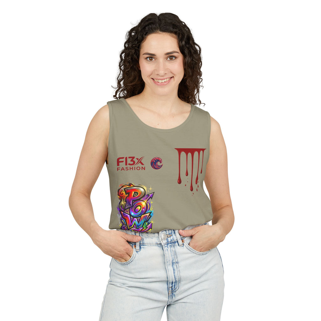 Graphic Tank Top — Colorful Street Art & Drip Logo Design