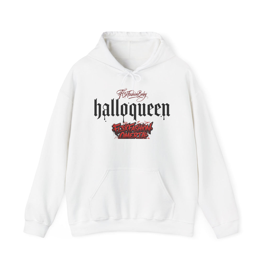HallowQueen Gothic Halloween Hoodie — “HallowQueen” Graphic Pullover