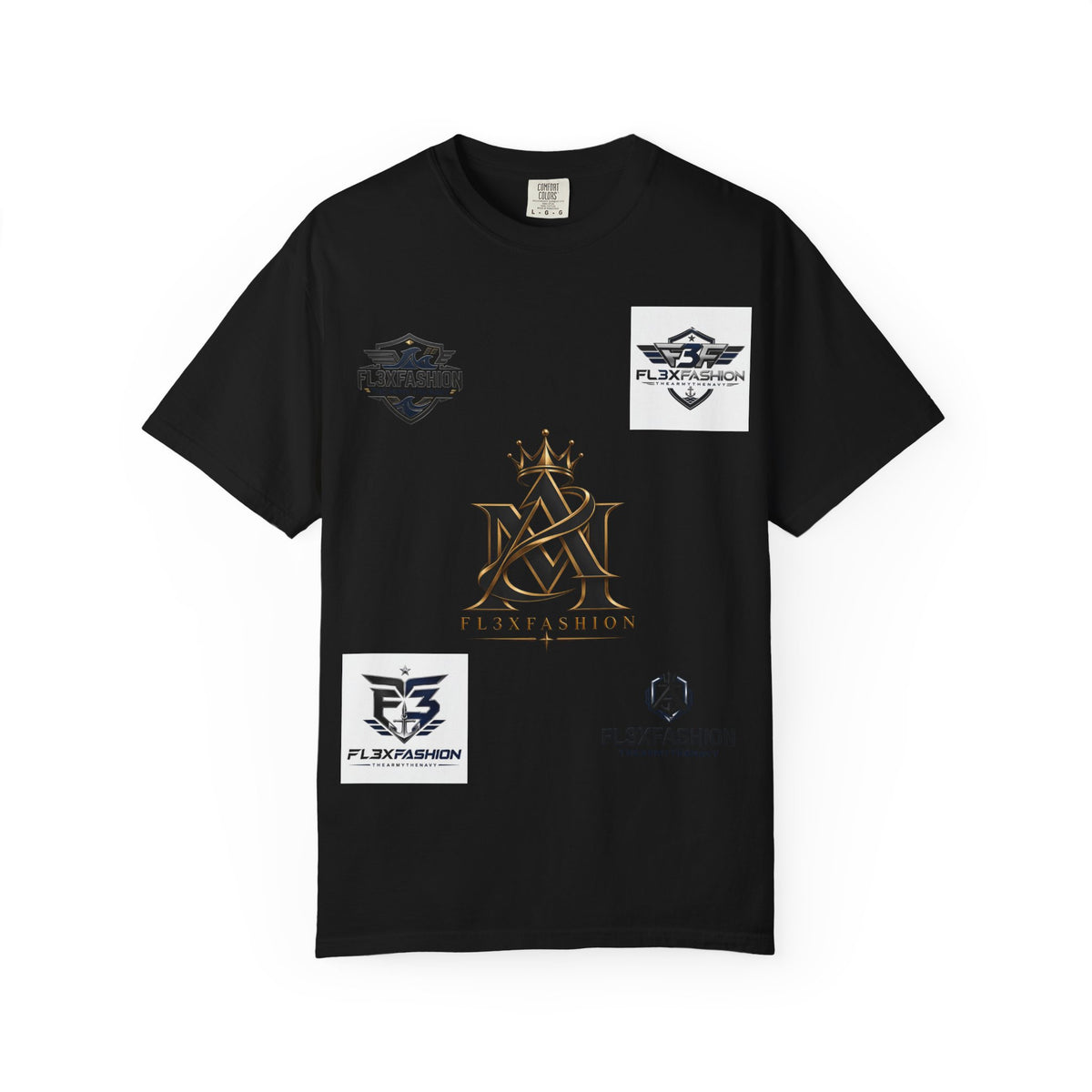 Graphic T-Shirt — Mythic Warrior Back Print with Crest Logos
