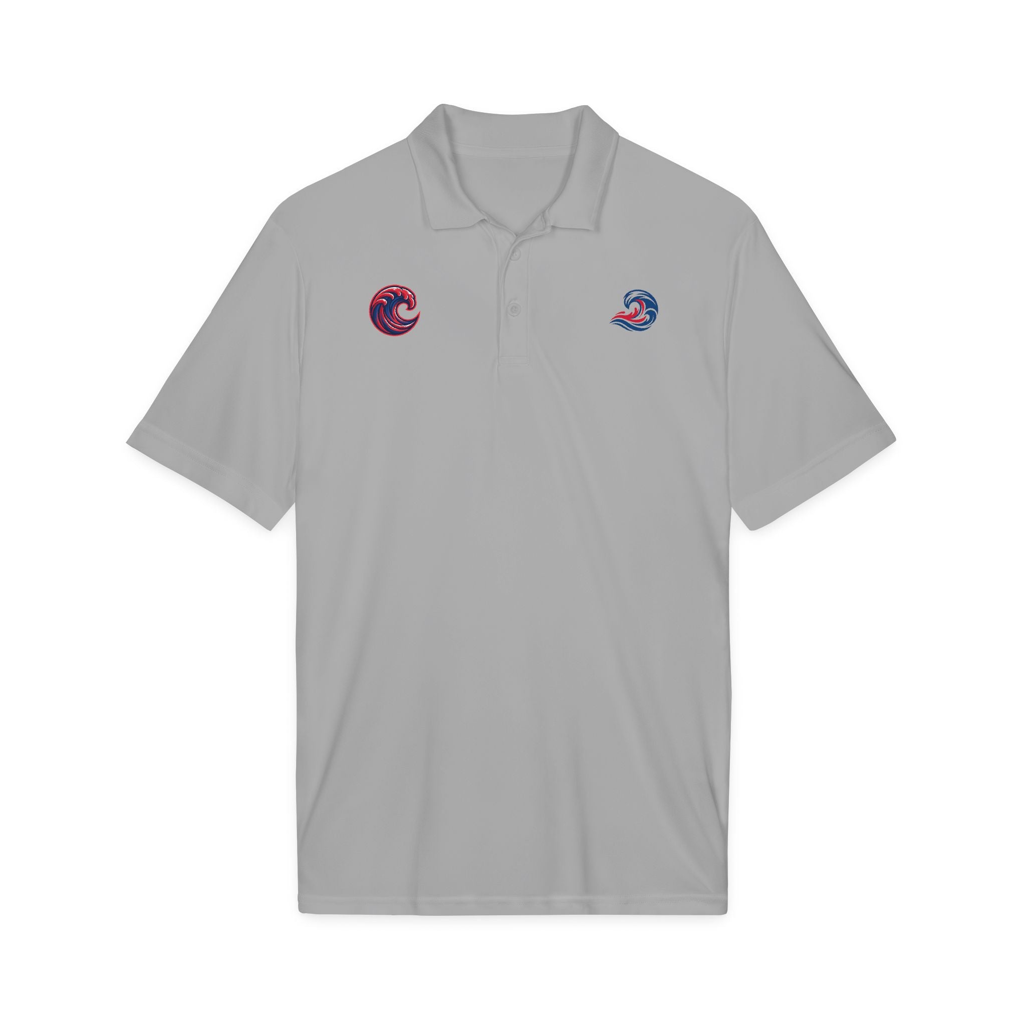 Embroidered Wave Logo Polo Shirt — Breathable Performance Golf & Work Polo