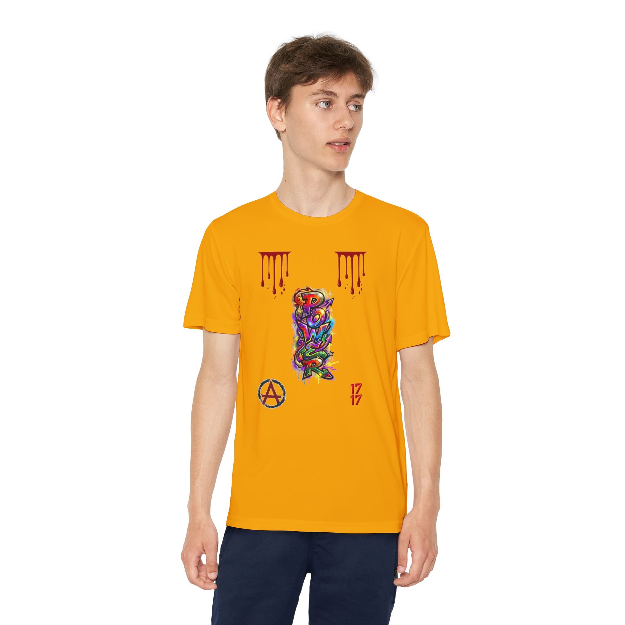 Youth Competitor Tee — Colorful Graffiti Anarchy Graphic T-Shirt