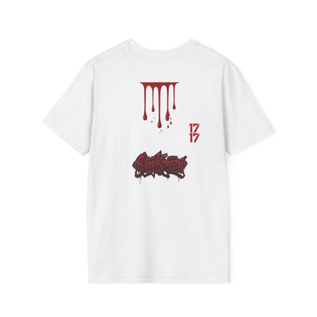Graphic T-Shirt — Dripping Blood & 17/17 Snake Design