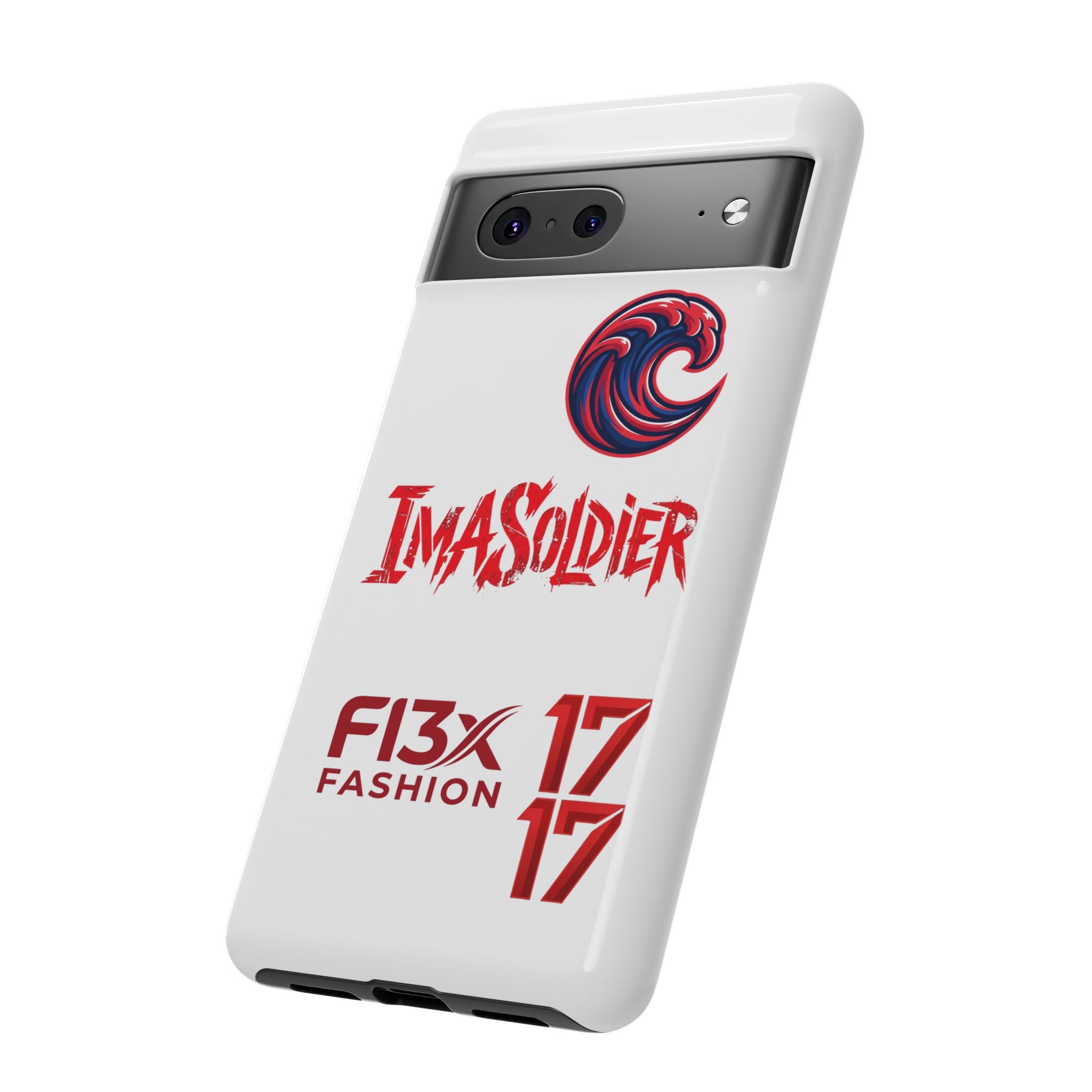 Phone Case — 'ImaSoldier' Red Wave Protective Hard Case