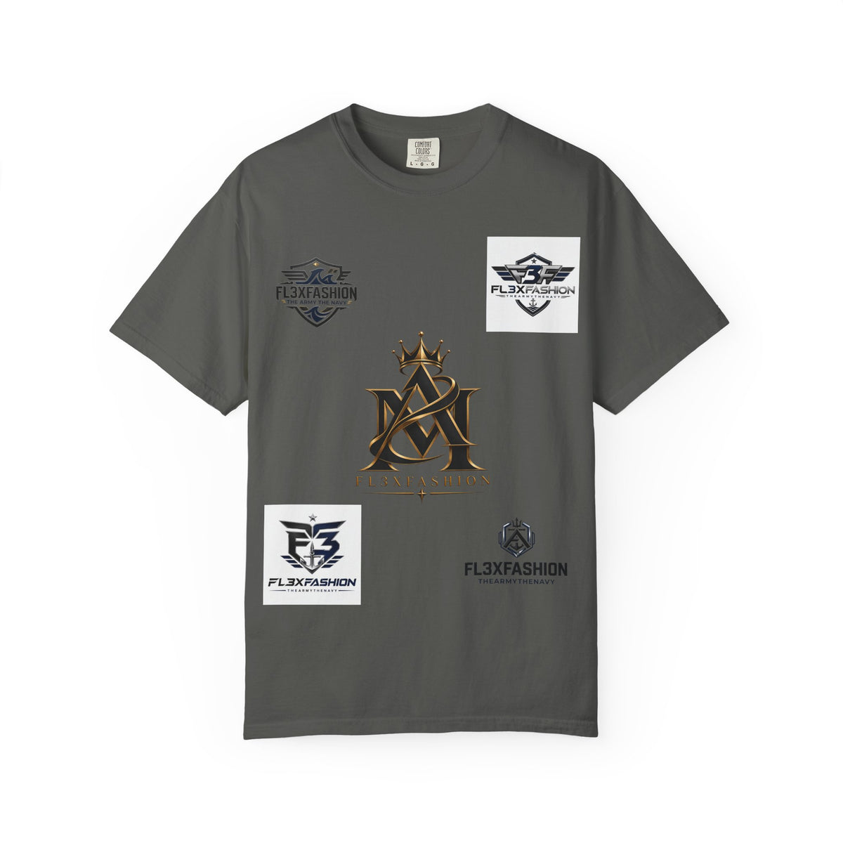 Graphic T-Shirt — Mythic Warrior Back Print with Crest Logos