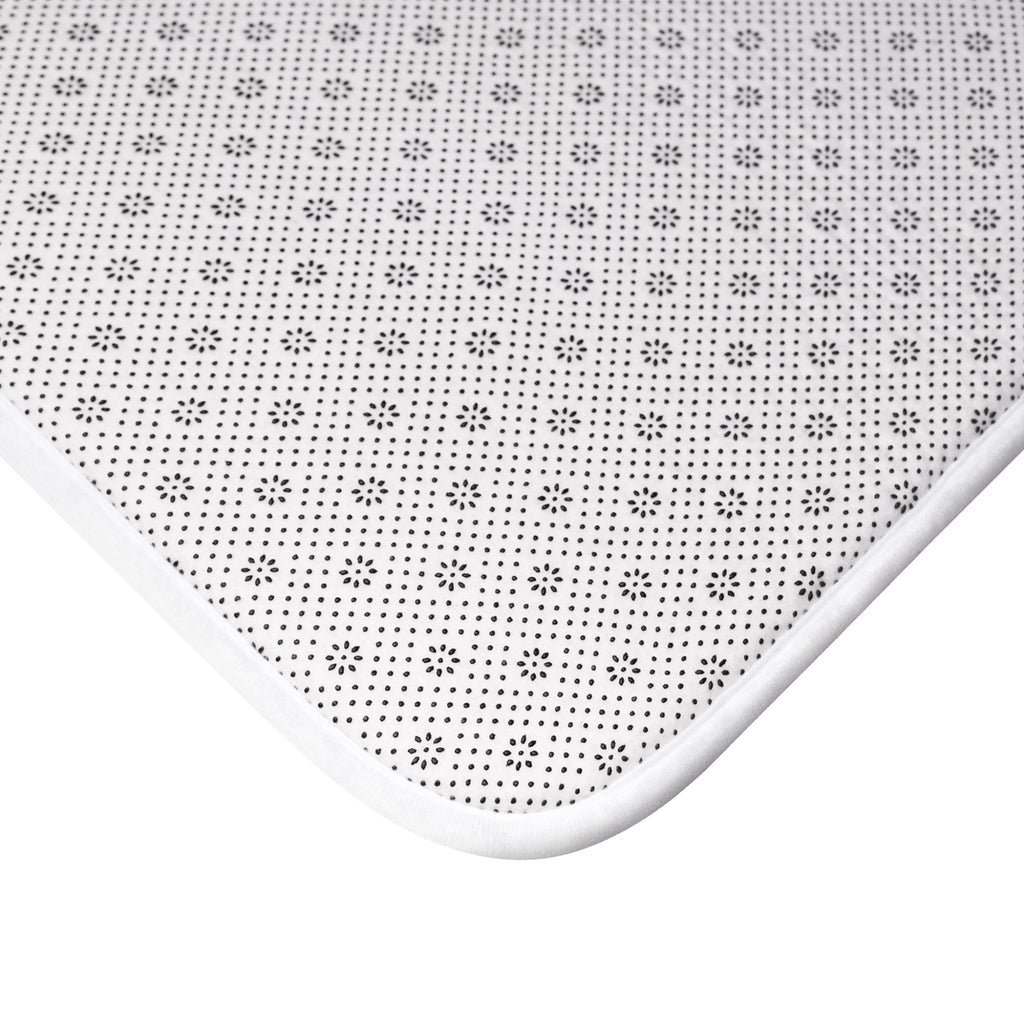 Red Graphic Sticker-Style Bath Mat — Anarchy, FreshUp & Psychedelic Emblems