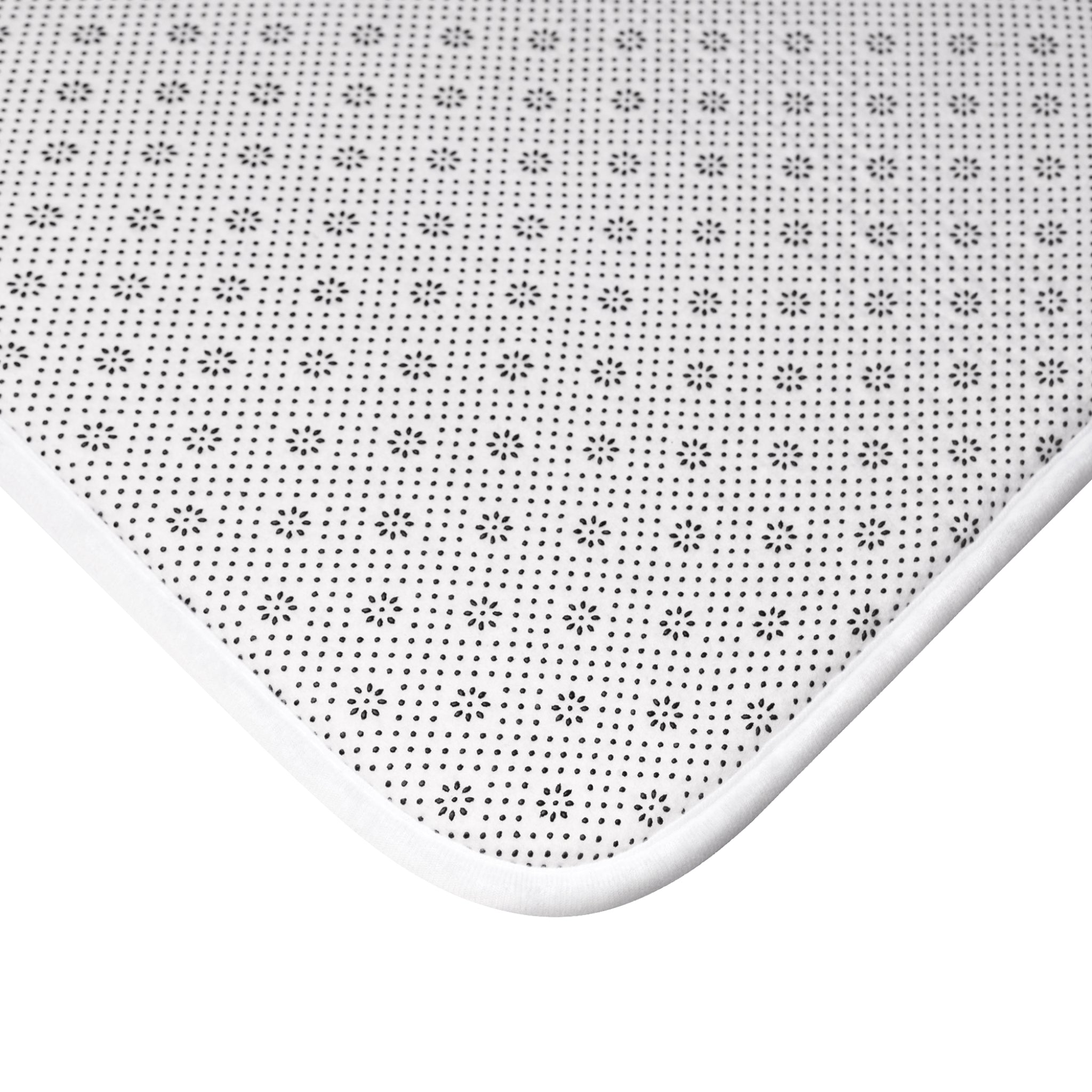 Red Graphic Sticker-Style Bath Mat — Anarchy, FreshUp & Psychedelic Emblems