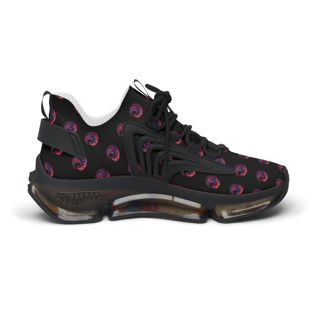 Women's Mesh Sneakers - Black Swirl Pattern Athletic Shoes