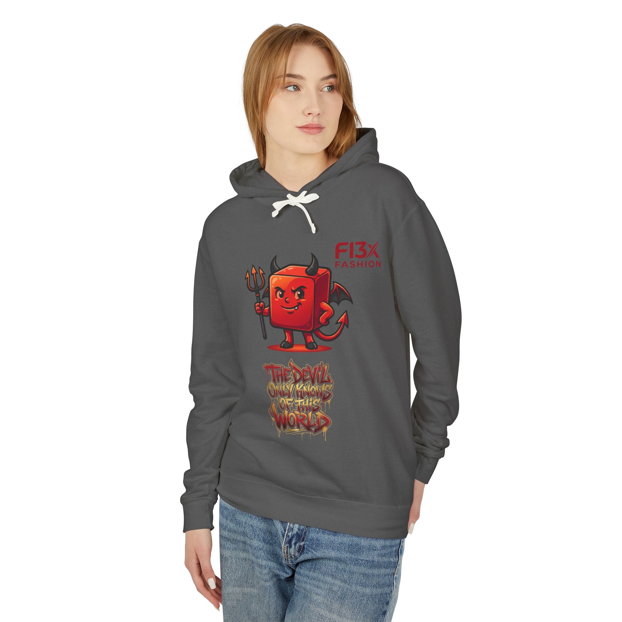 Devil Graphic Hoodie — "The Devil Only Knows of This World" Streetwear Sweatshirt