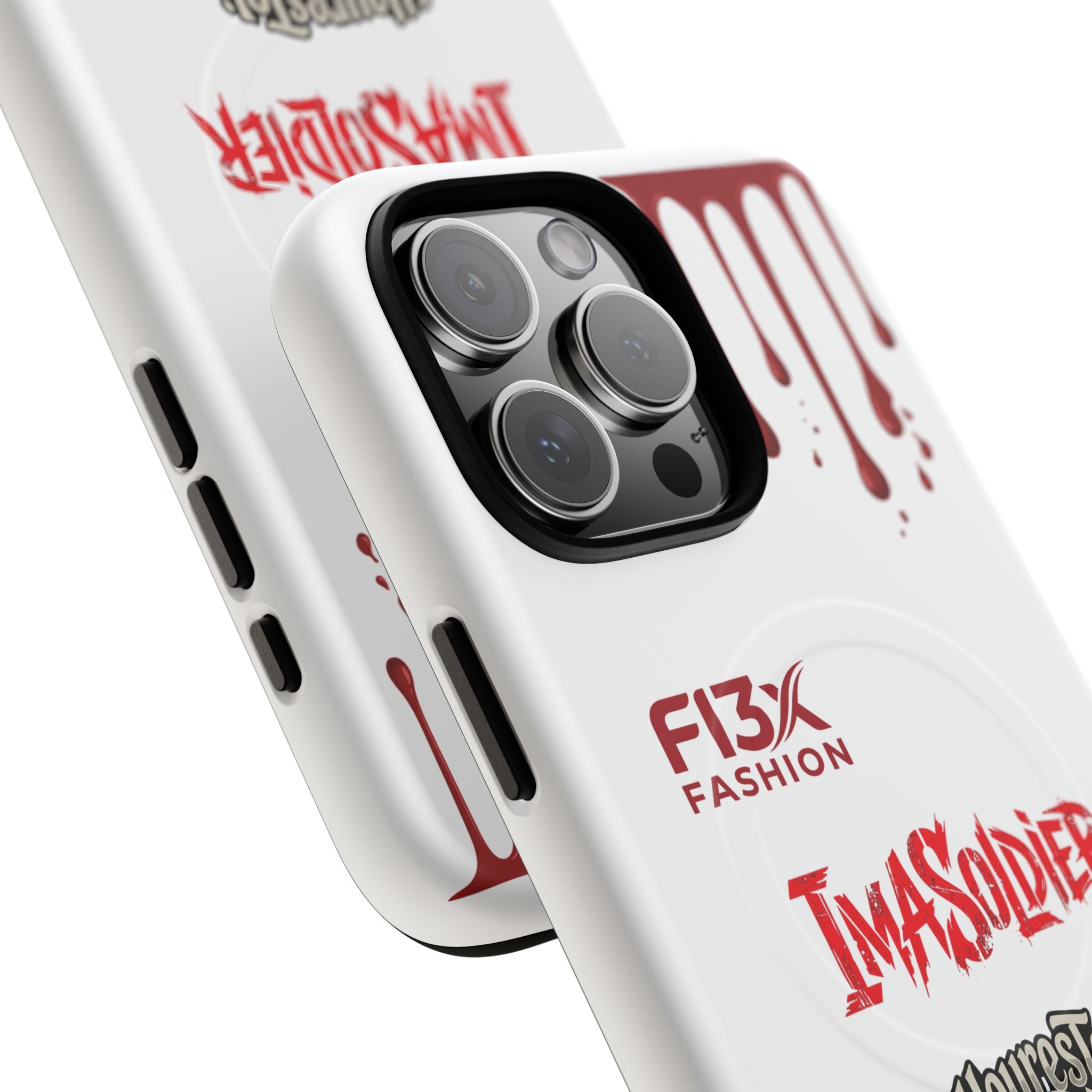 Tough Magnetic Phone Case — 'ImASoldier' Blood Drip Gaming Design