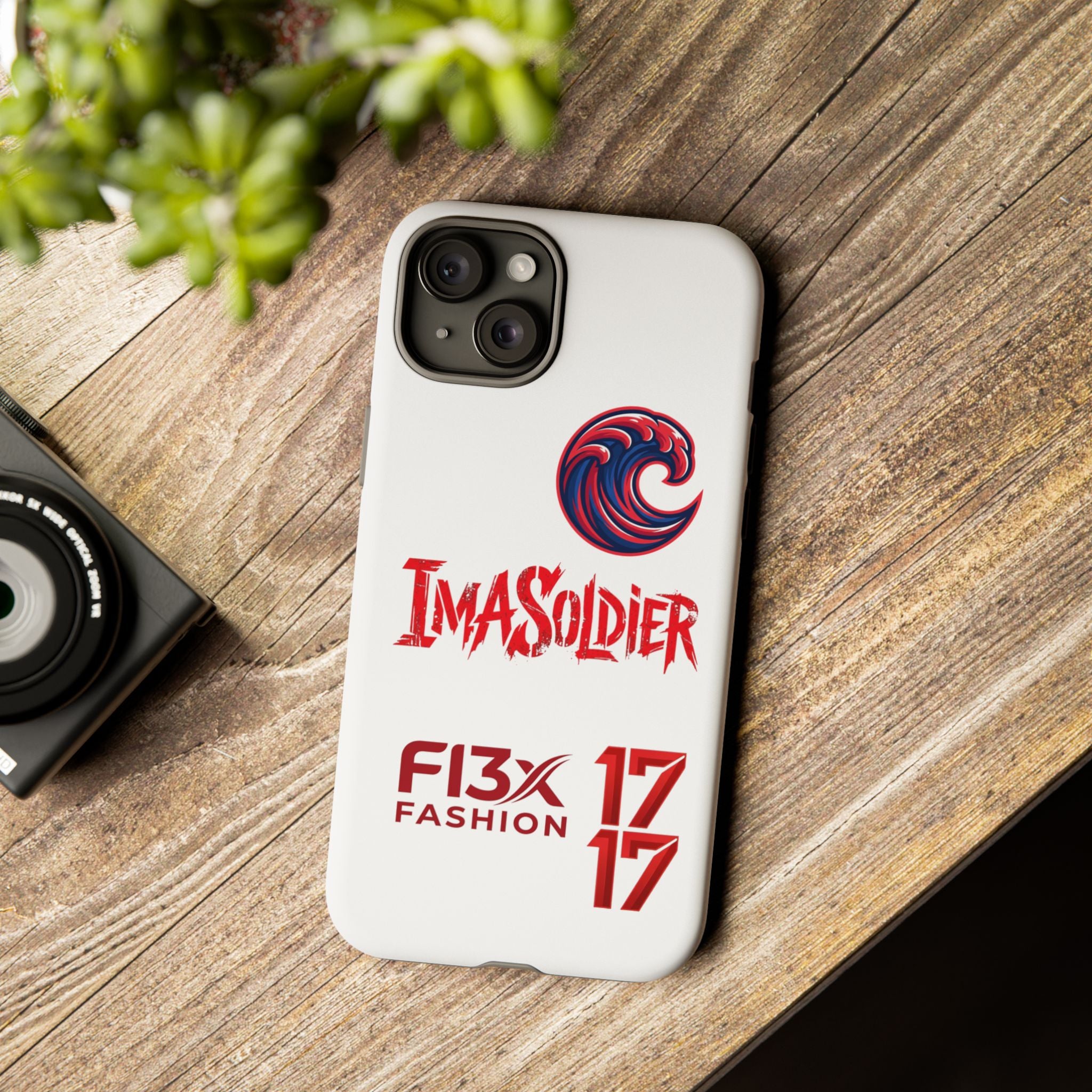 Phone Case — 'ImaSoldier' Red Wave Protective Hard Case
