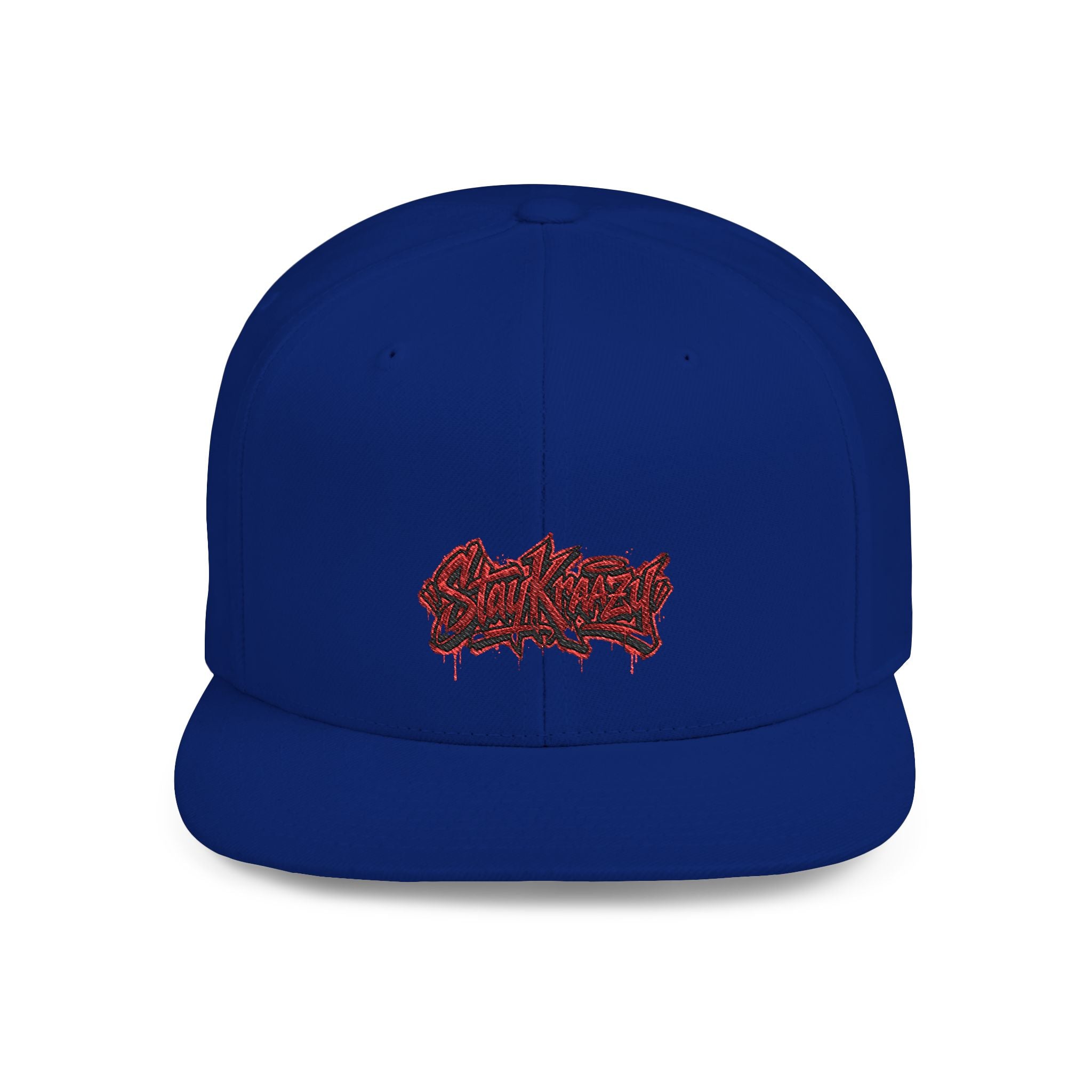 Snapback Hat — Red Graffiti Logo Flat Bill Cap