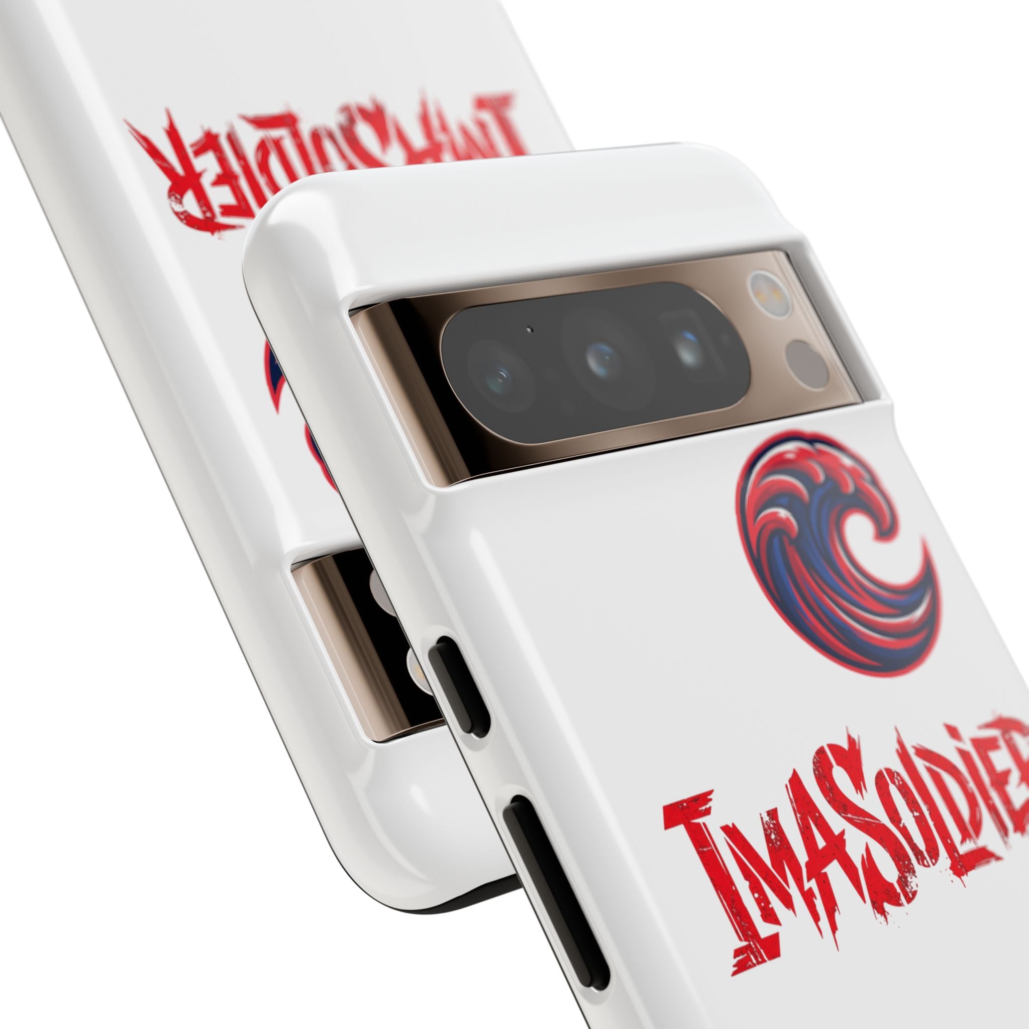 Phone Case — 'ImaSoldier' Red Wave Protective Hard Case