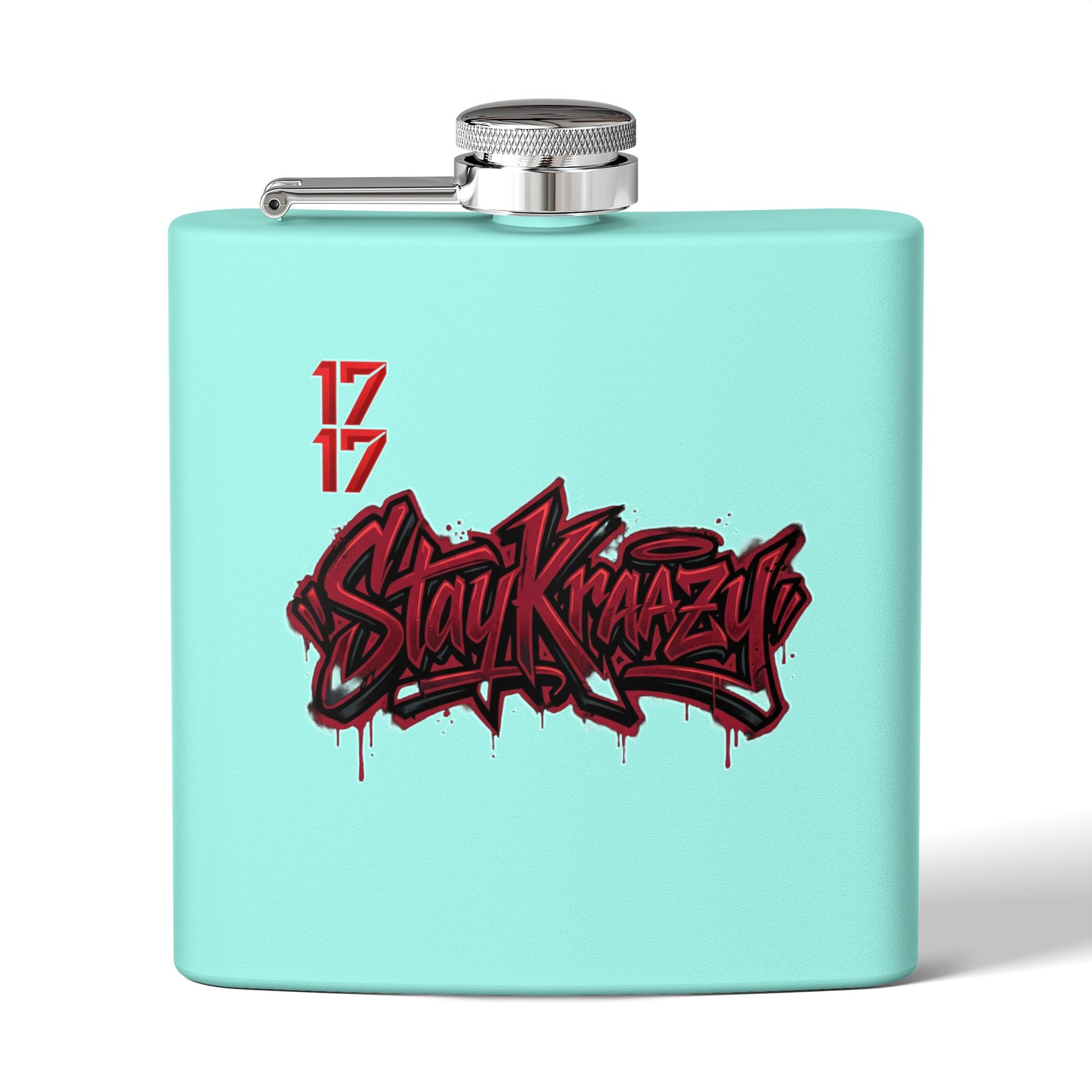 Flask — 'Stay Krazy' Graffiti Stainless Steel 6oz Hip-Hop Flask